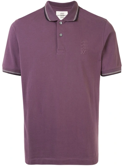 Kent & Curwen Striped Trim Polo Shirt In Purple