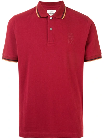 Kent & Curwen Striped Trim Polo Shirt In Red
