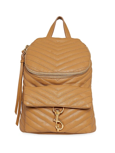 Rebecca Minkoff Edie Quilted Leather Backpack In Cool Tan