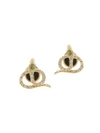 Eyem By Ileana Makri Women's Snake 18k Yellow Gold, White Diamond & Tsavorite Stud Earrings