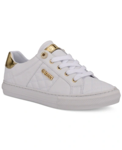 Guess Women's Loven Casual Lace-up Sneakers Women's Shoes In White