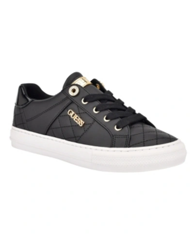 Guess Women's Loven Casual Lace-up Sneakers Women's Shoes In Black