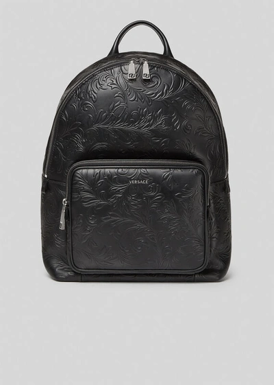 Versace Backpack In Black Leather