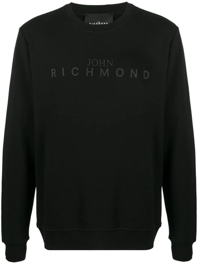 John Richmond Long-sleeved Logo Print Jumper In Black