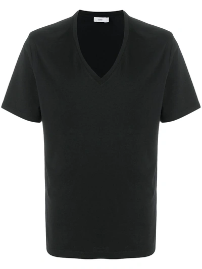 Eleventy Plain V-neck T-shirt In Black