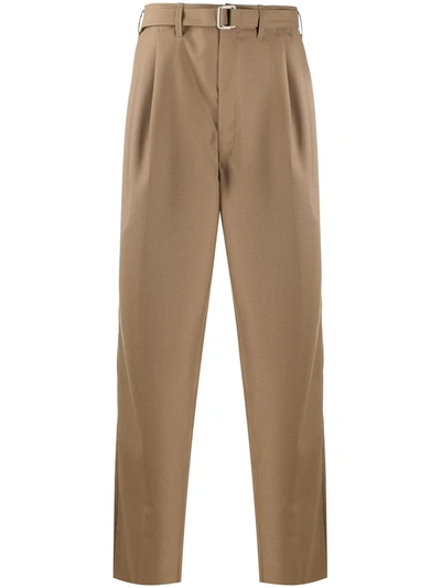 Lemaire High-waisted Trousers In Brown