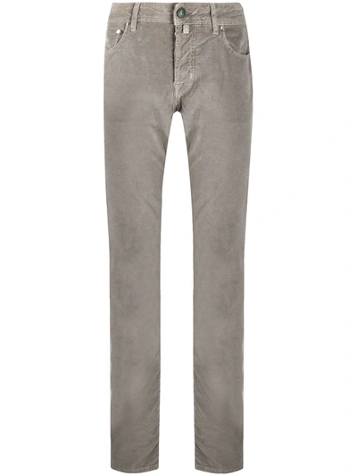 Jacob Cohen Corduroy Straight Leg Trousers In Neutrals