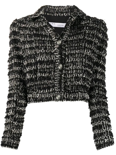 Iro Cropped Chunky Knit Jacket In Black