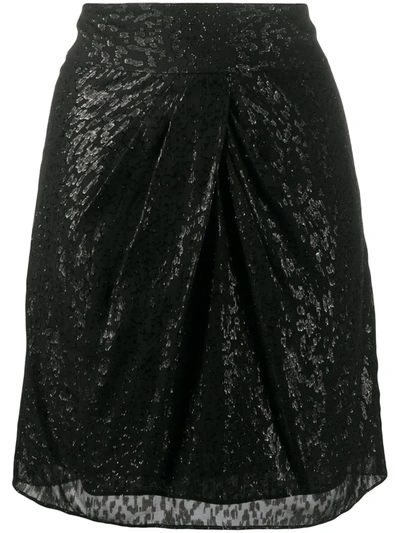 Iro Shimmer Leopard Print Skirt In Black