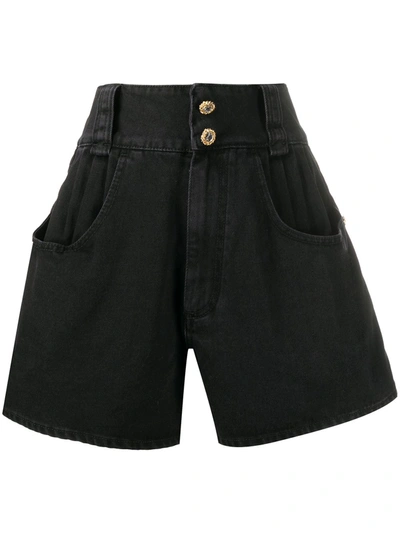 Alessandra Rich Flared Style Shorts In Black