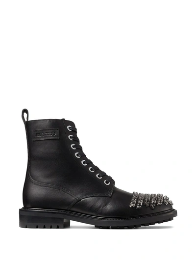 Jimmy Choo Turing Studded Ankle Boots In Black