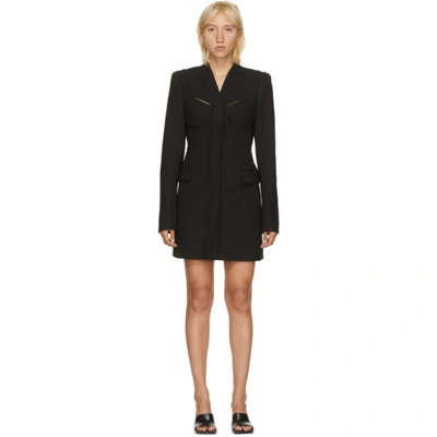 Dion Lee Tailored Virgin Wool Blend Blazer Dress In Black