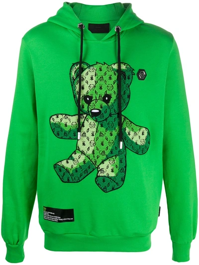 Philipp Plein Teddy Bear Hoodie In Green ModeSens
