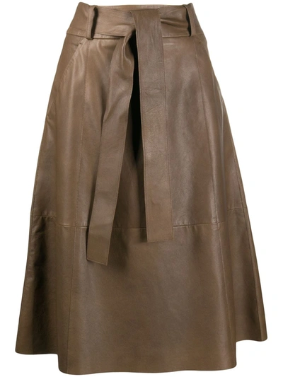 Luisa Cerano Tie-waist A-line Skirt In Brown