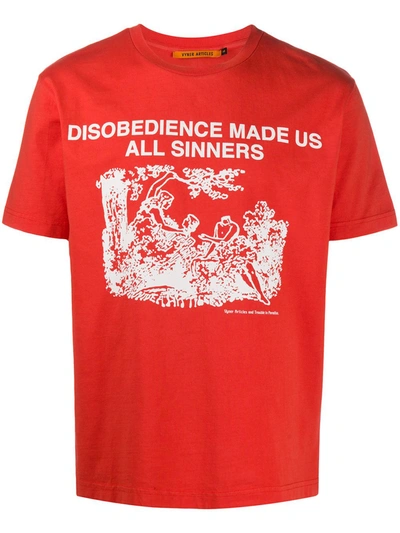 Vyner Articles Biblical Print T-shirt In Red