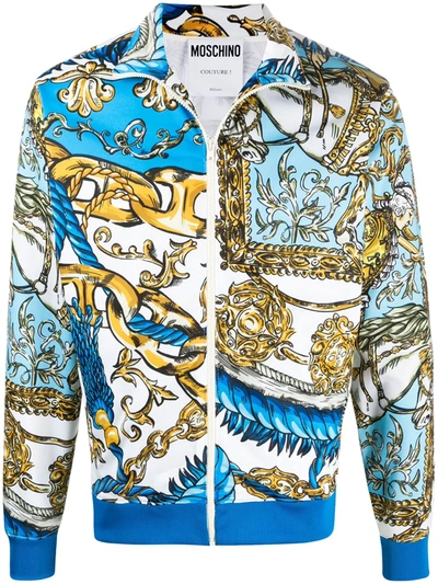 Moschino Fantasy Print Track Top In Blue