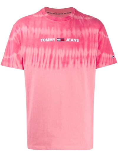 Tommy Jeans Tie-dye Cotton T-shirt In Pink