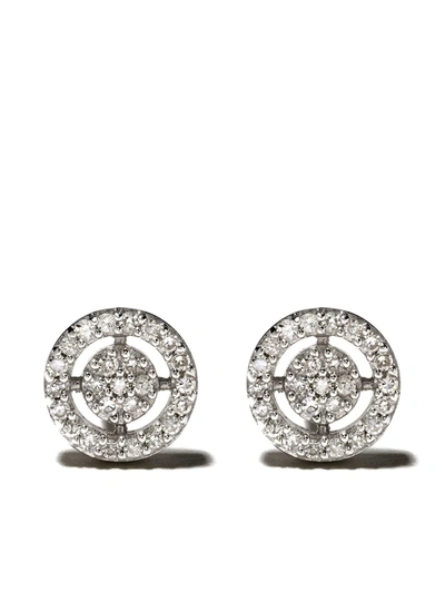 Astley Clarke Womens 14ct White Gold Mini Icon Aura 14 Carat White Gold Diamond Stud Earrings