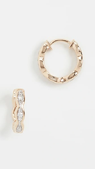 Adina Reyter 14k Yellow Gold Diamond Small J Hoop Earrings