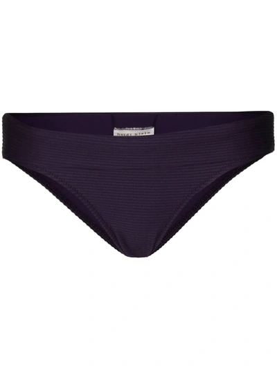 Heidi Klein Ribbed-design Bikini Briefs In Purple