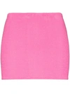 Hunza G High-rise Seersucker Stretch-woven Mini Skirt In Pink