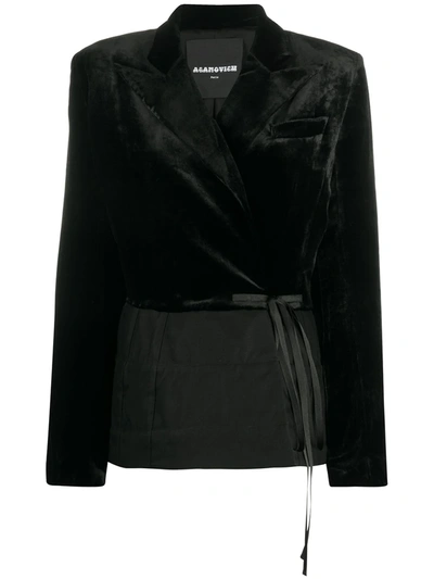 Aganovich Velvet Wrap Blazer In Black