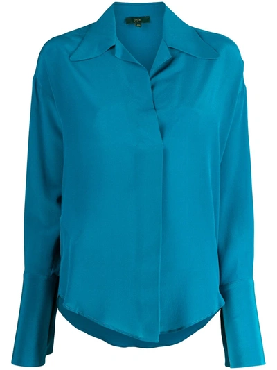 Jejia Longsleeved Silk Shirt In Blue