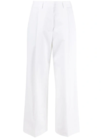 Jejia Wide-leg Cropped Trousers In White