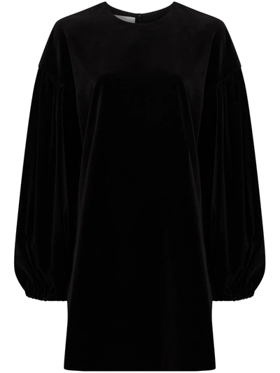 Valentino Velvet Mini Dress In Black