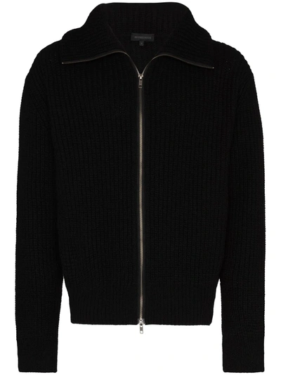 Ann Demeulemeester Black Knitted Zip-up Sweater