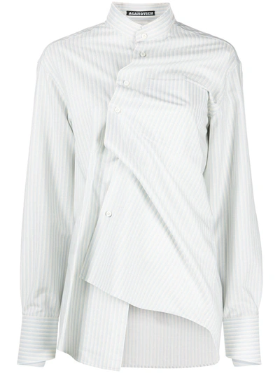 Aganovich Deconstructed Striped Shirt In Blue