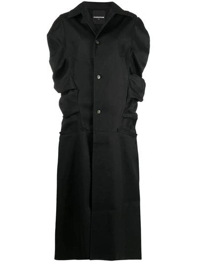 Aganovich Ruffle-trim Long Coat In Black