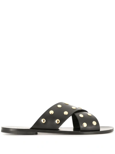 Anine Bing Ira Studded Sandals In Black