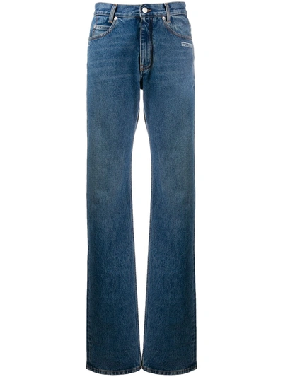 Off-white Mid-rise Boyfriend Jeans In Blue