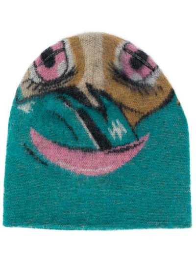Doublet Jacquard Beanie Hat In Blue