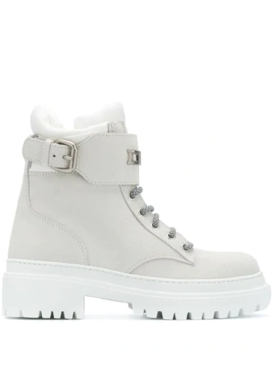 Iceberg Chunky Sole Lace-up Boots In White