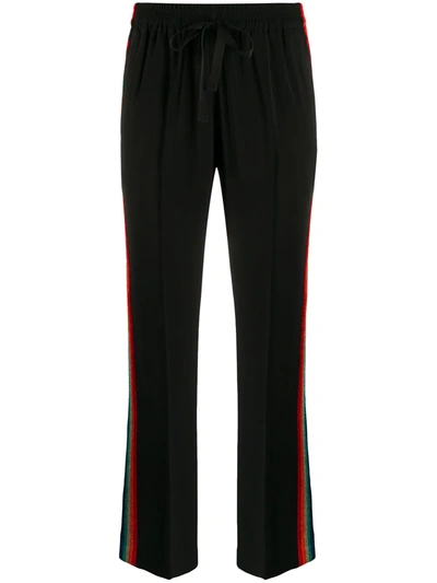 Zadig & Voltaire Stripe-side Cropped Track Trousers In Black