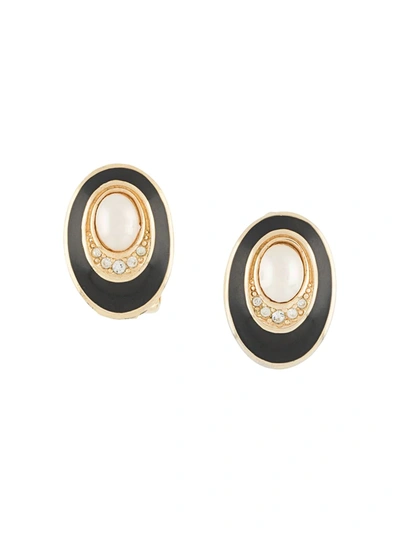 Pre-owned Dior 1980s  Clip-on Earrings In Black