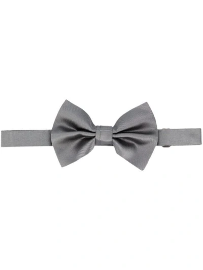 Emporio Armani Silk Bow Tie In Grey