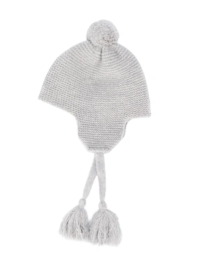 Il Gufo Babies' Tassel Tie Knitted Hat In Grey