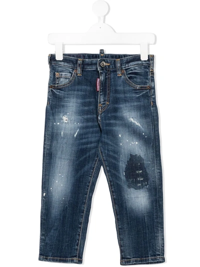 Dsquared2 Kids' Distressed Regular-fit Jeans In Blue