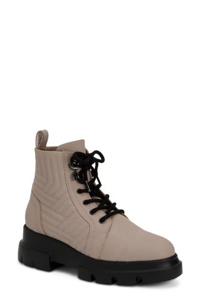 Aquatalia Kaylynn Quilted Leather Combat Boots In Taupe