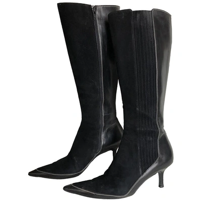 Pre-owned A. Testoni' Leather Boots In Black