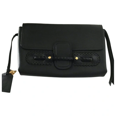 Pre-owned Alexander Mcqueen Leather Clutch Bag In Black