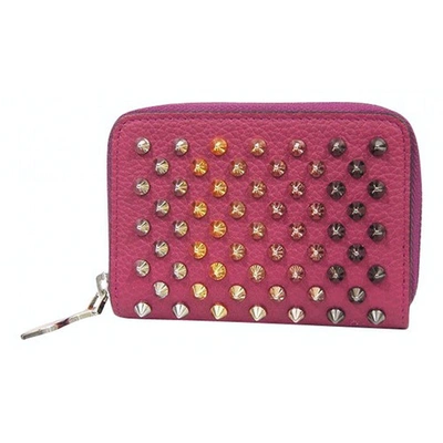 Pre-owned Christian Louboutin Panettone Pink Leather Wallet