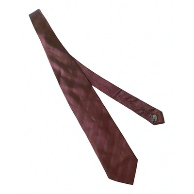 Pre-owned Giorgio Armani Silk Tie In Burgundy