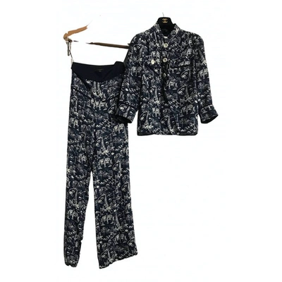 Pre-owned Louis Vuitton Silk Jumpsuit In Navy