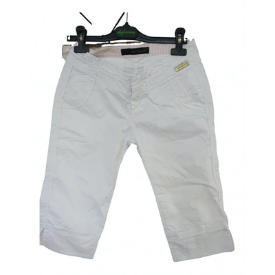 Pre-owned Calvin Klein White Cotton - Elasthane Shorts