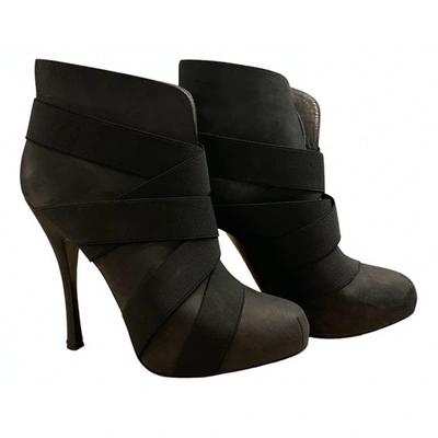 Pre-owned Dsquared2 Ankle Boots In Anthracite