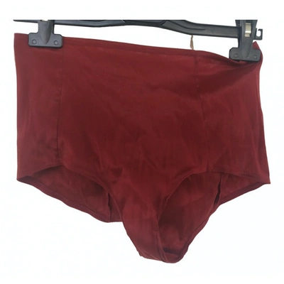 Pre-owned Pinko Burgundy Polyester Shorts